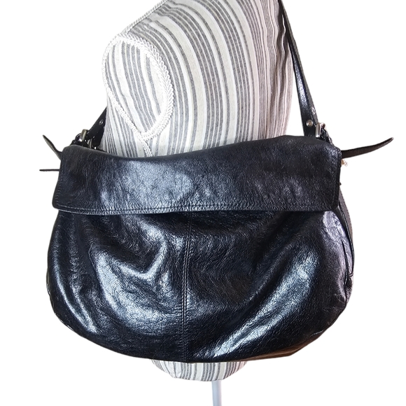 Nuovedive Made in Italy large black hobo leather handbag - Picture 2 of 9